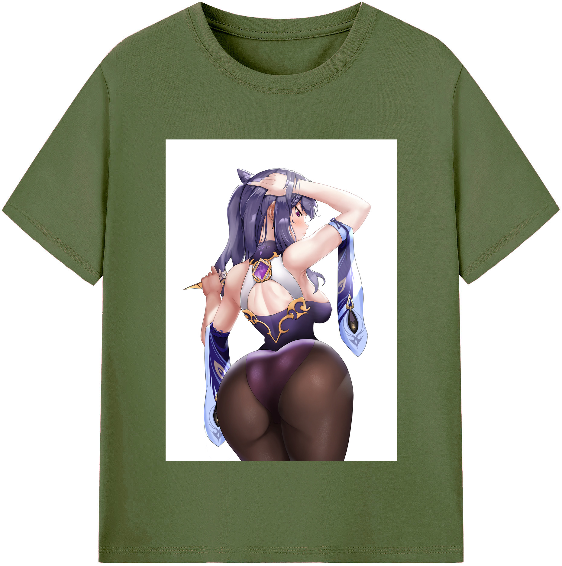 げんし神 刻晴 こくせい genshin Kokusei 綿100％半袖Tシャツ（フロントプリント）